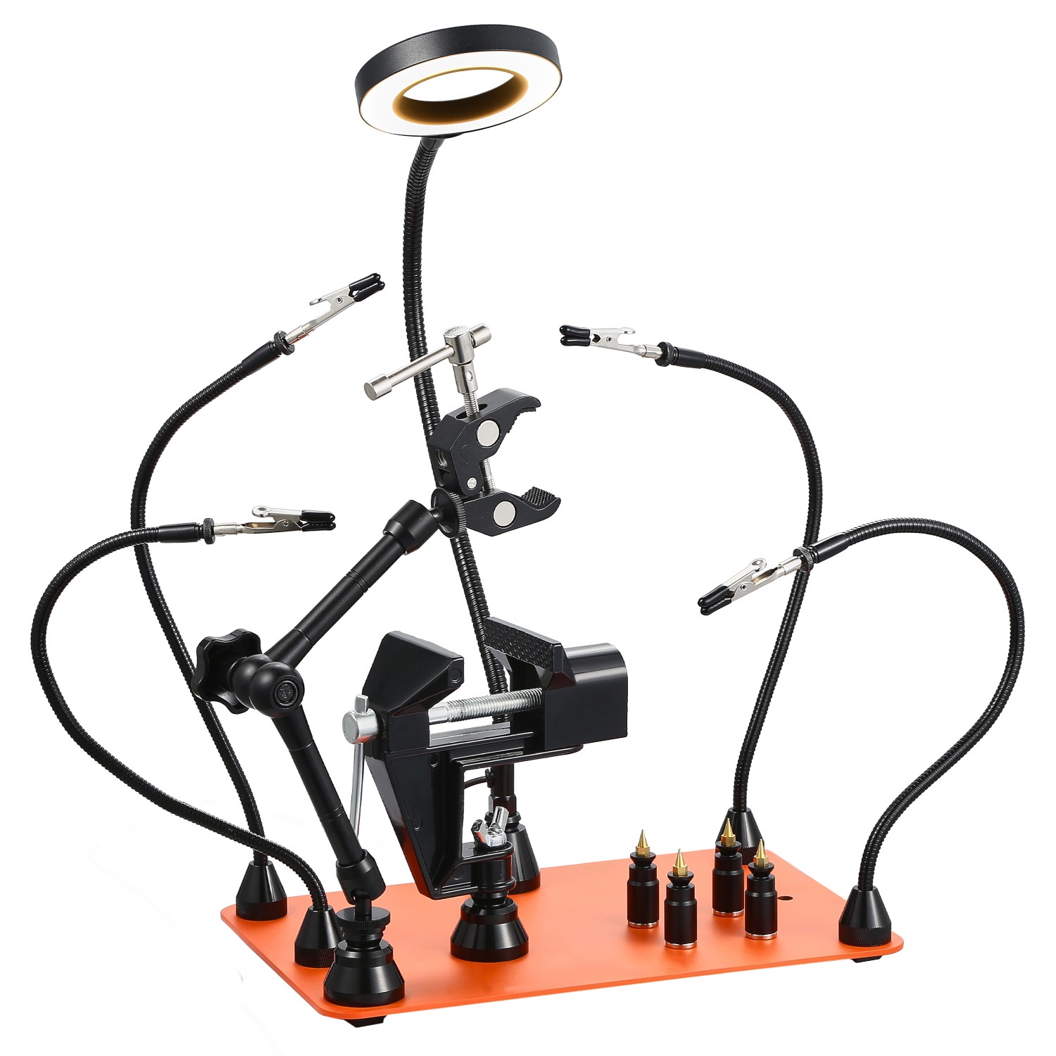 Magnetic Helping Hands Soldering Station Vise Magnifying Lamp 4 PCB Holder