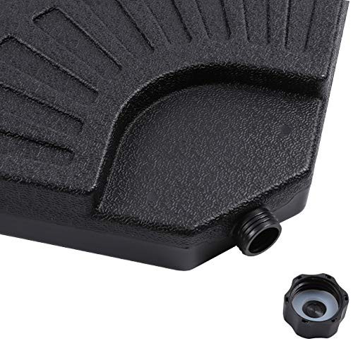 18.9" 4Pcs 13L Fan Shaped Water or Sand Filled Umbrella Base/Fan Style Black