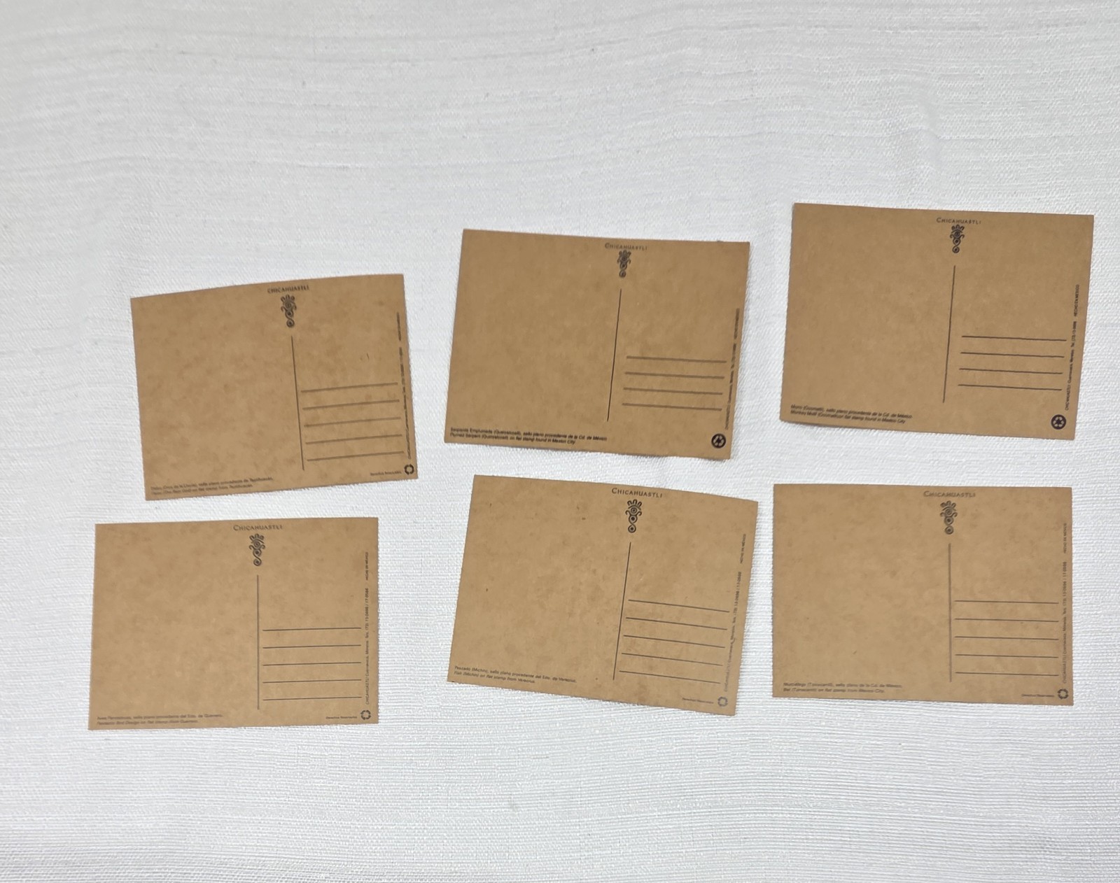 Aztec Folk Art Hand Stamped Postcards Set Of 6 Mexico Chicahuastli Colorful