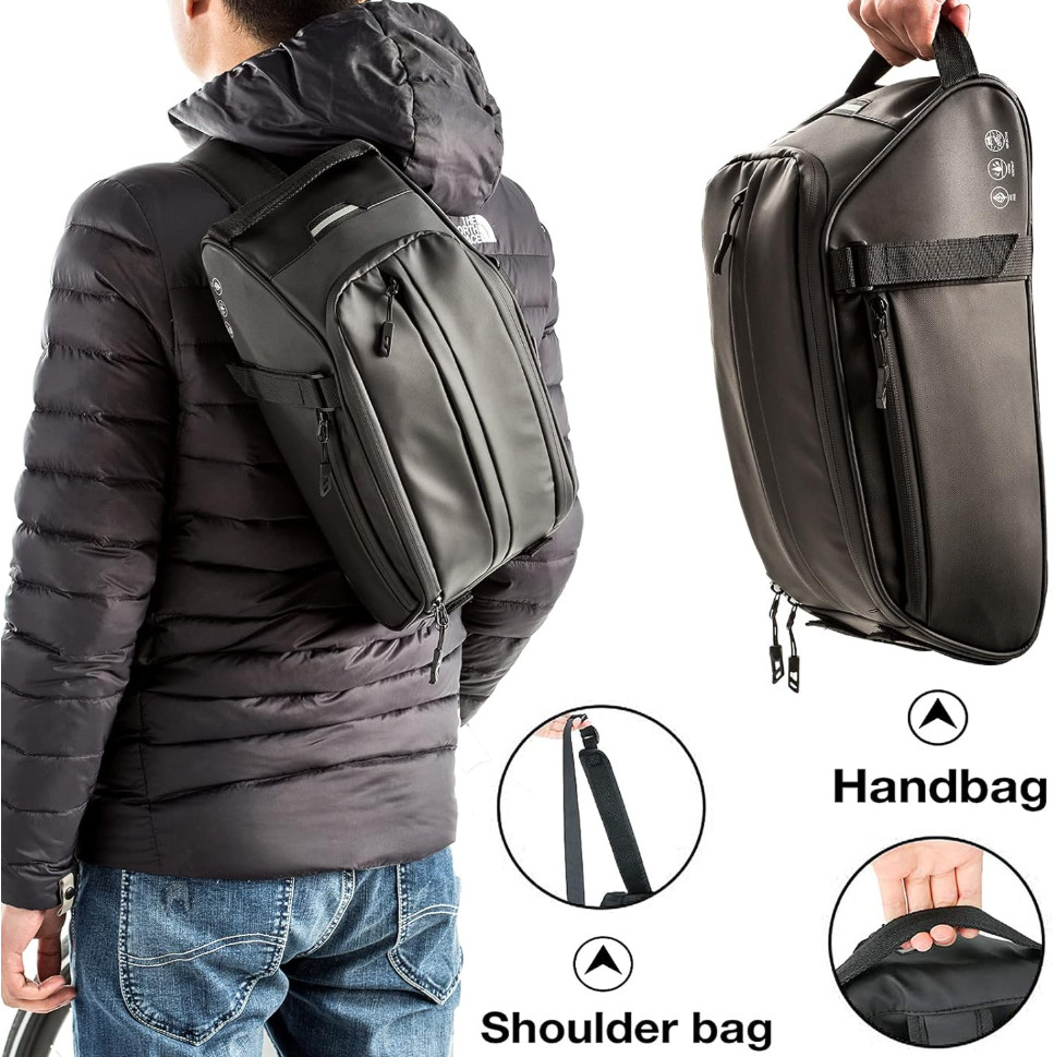 Bike Rear Bag Black Reflective Water Resistant 8L Storage Multipocketed w/Straps