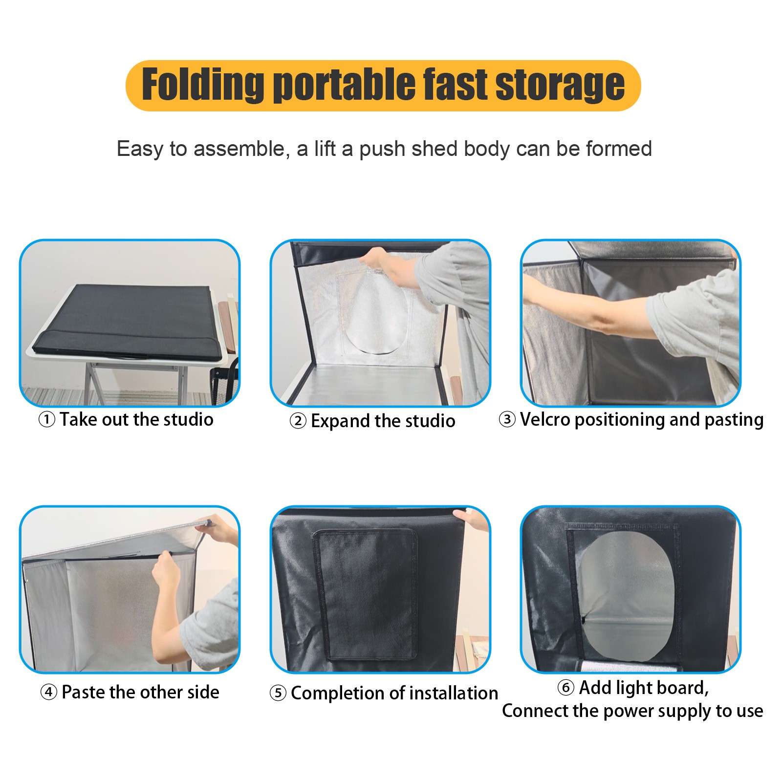 24"x24" Foldable LED Photo Light Box Tent Large Portable Cube Studio Photography