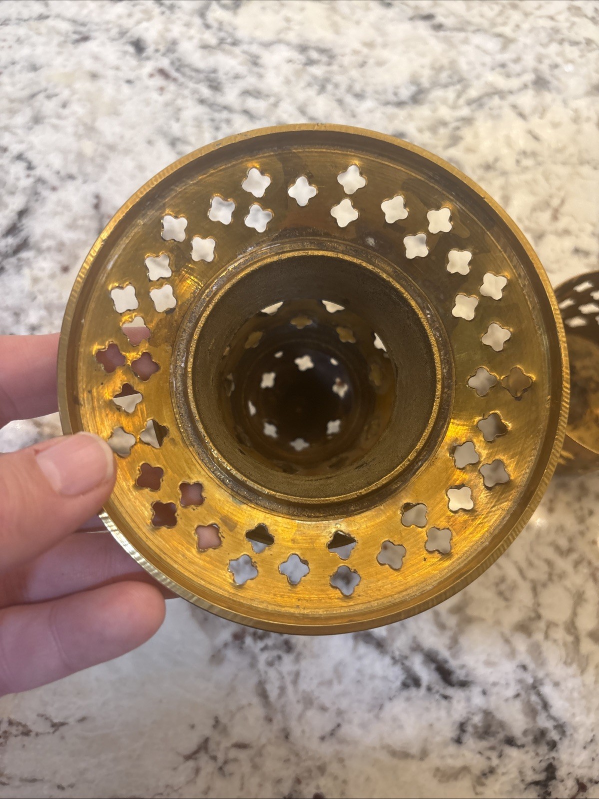 Pier One Brass Incense Burner Candle Holder Christmas Tree Shape luminary