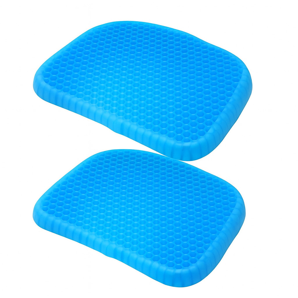 2-Pack Honeycomb Gel Seat Cushion 14x12 Double Thick Non-Slip Cover Breathable