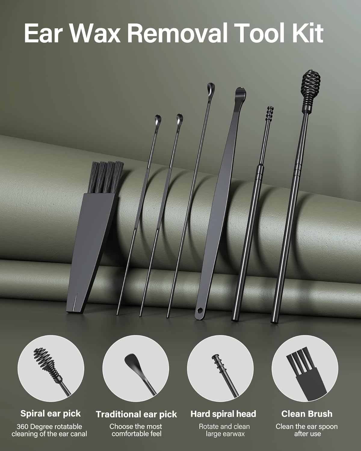 Earwax Removal Tool 1080P HD Otoscope with 6 LEDs Light XLife