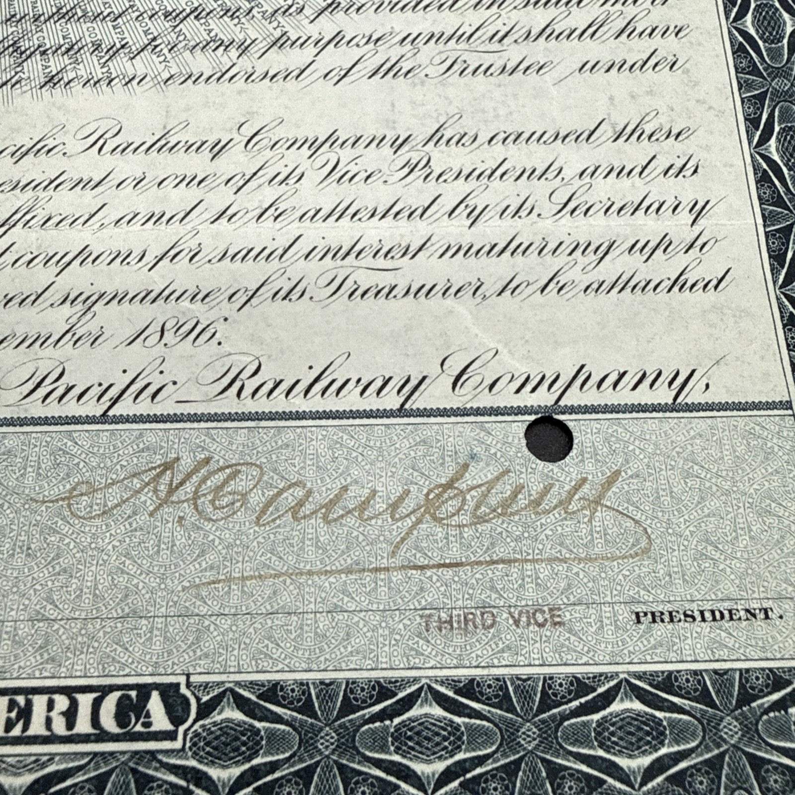 Northern Pacific Railway Co. 1897 dated $1,000 Railroad Gold Bond Gorgeous