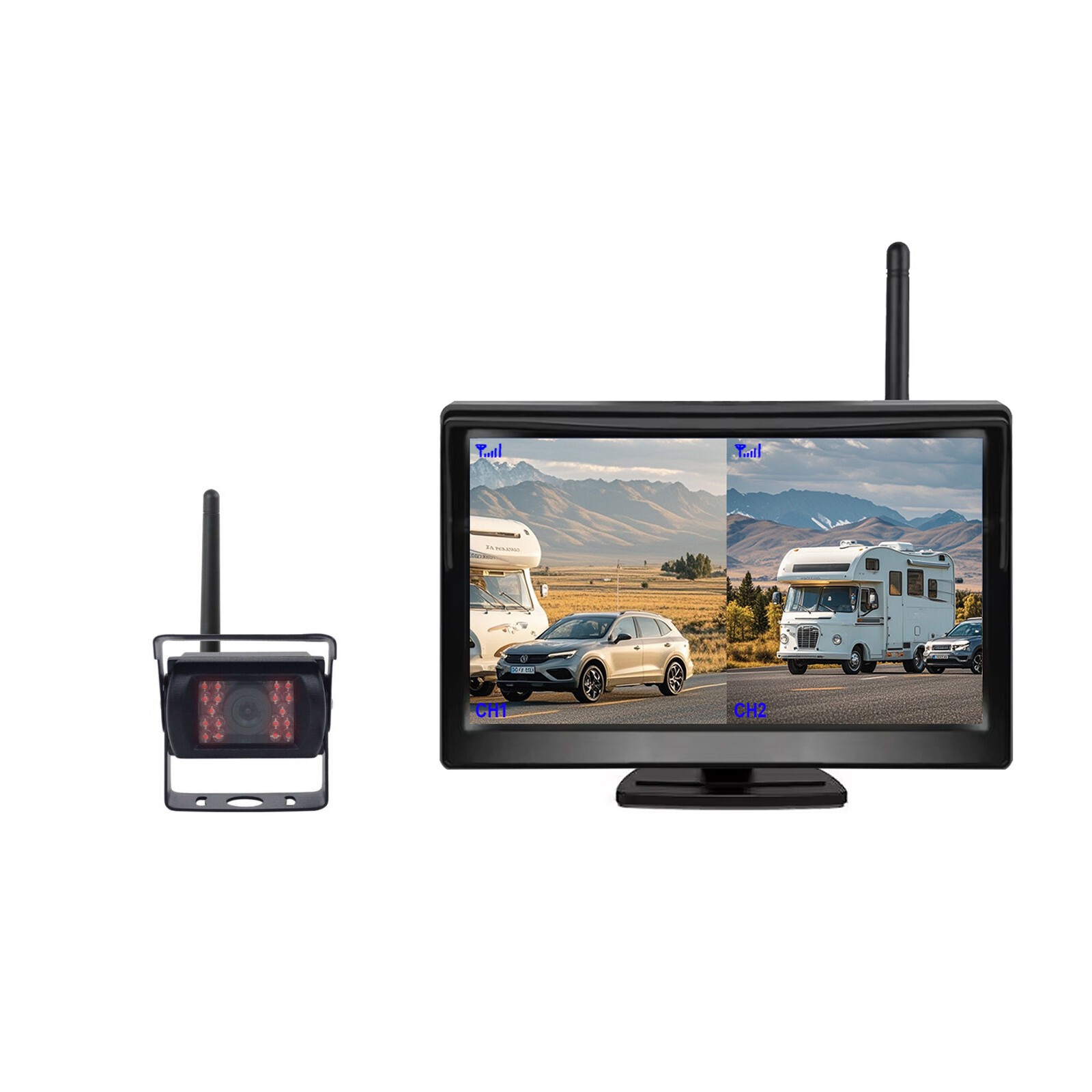Digital Wireless Rear view Backup Camera 5" Car Monitor for Truck Camper Trailer