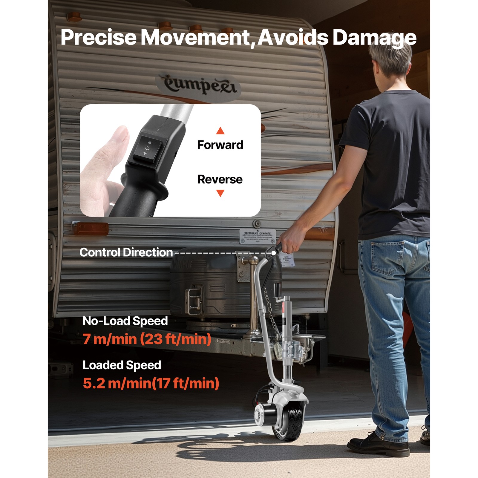 Uimoso Electric Trailer Dolly 5500 lbs Capacity with Adjustable Motorized Wheel