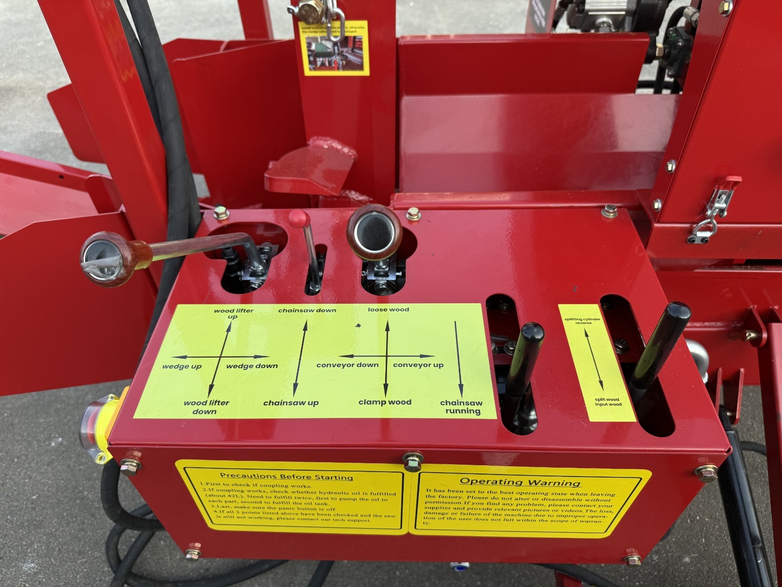 27T Firewood Processor 6-Way Wedge Log Splitter with 10FT Belt Firewood Conveyor