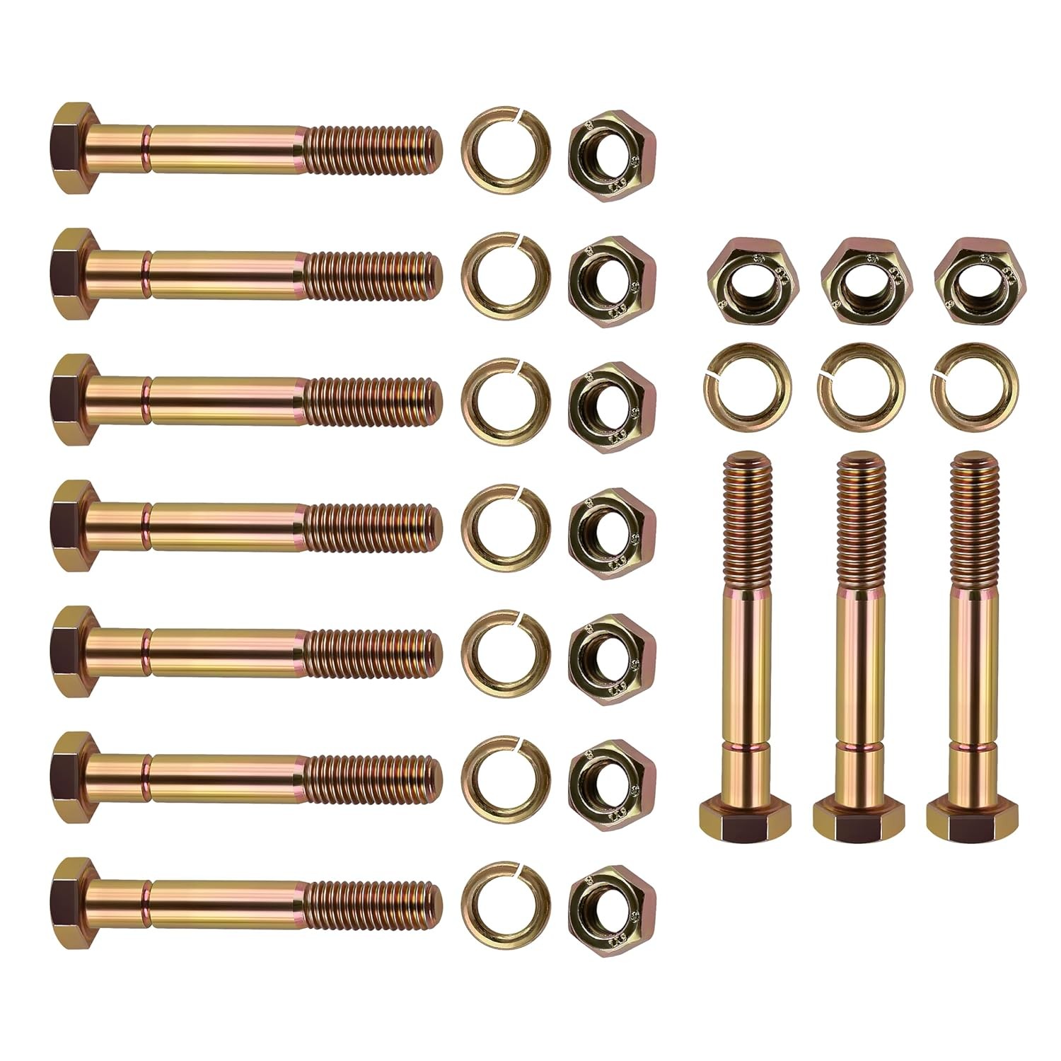 10Pcs 70060-02808 Shear Bolts Fits Kubota BX2750 Snowblower 5/16inx2-1/4in Gold