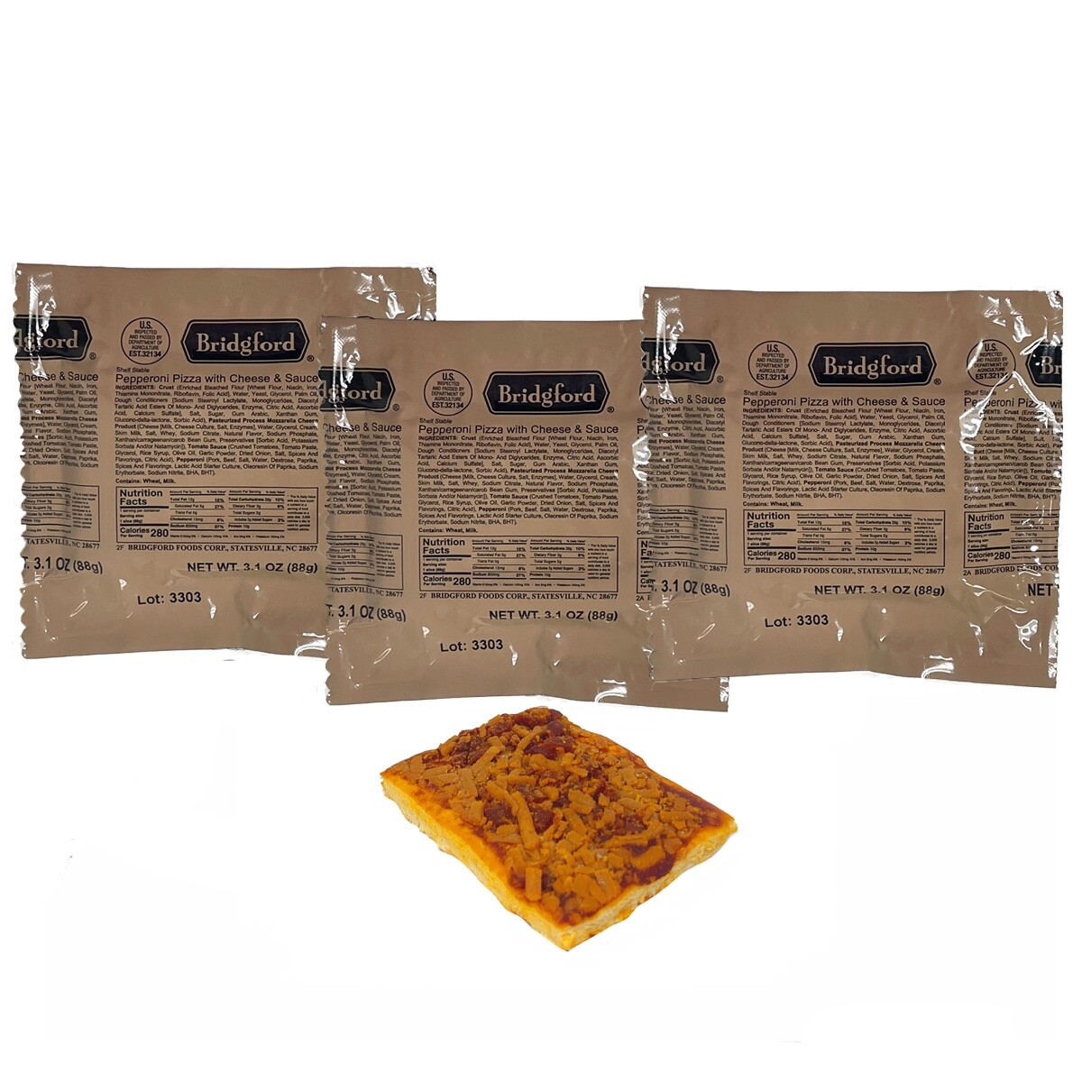 Bridgford Food Pepperoni Pizza Slice - MRE 3 Pack