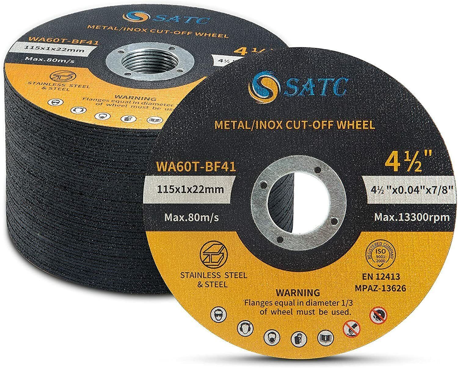 500 Pcs 4-1/2" x .040" x 7/8" Cut off Wheels Stainless Steel Metal Cutting Discs