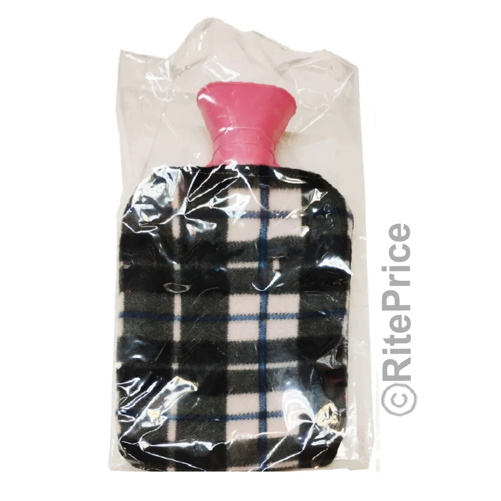 2000ml Hot Water Bottle with Plush Cover Rubber Bag For Pain Relief Warm Therapy