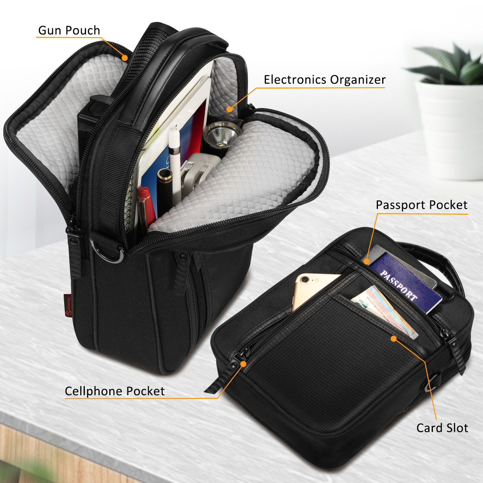 Pistol Carry Case Gun Shoulder Bag, Tactical Handgun Holster Duffle Padded Pouch