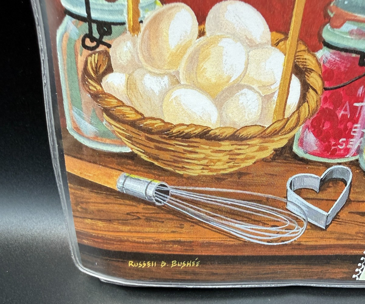 Vtg Russell Bushee Home Sweet Home Recipe Book Plastic Clear Cover w/Blank Cards