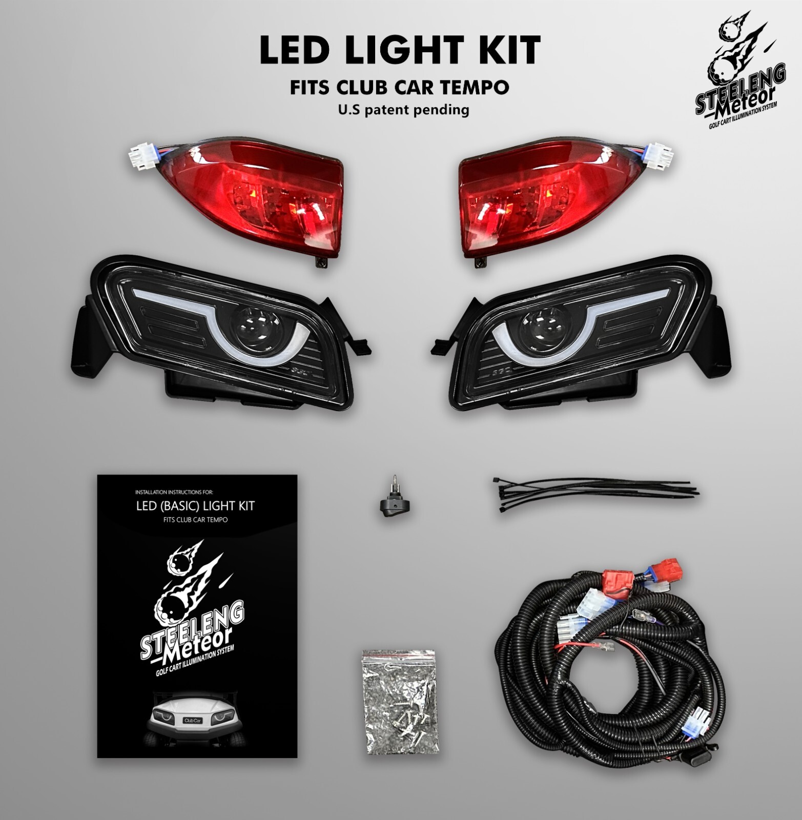 STEELENG-'METEOR' ALL-LED Light Kit for Club Car Golf Cart TEMPO/ONWARD 2018+