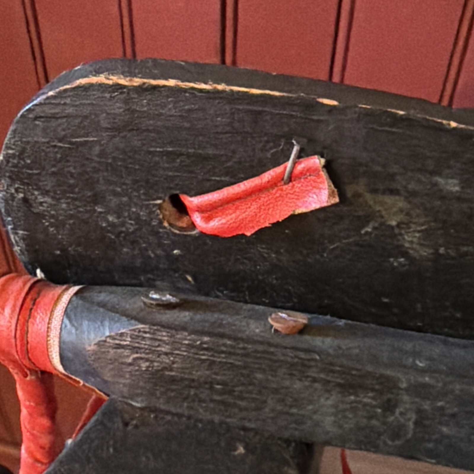 Vintage TURKISH Camel Head Pommel Padded Saddle Stool, Footstool. 23.5” X 18.5”.