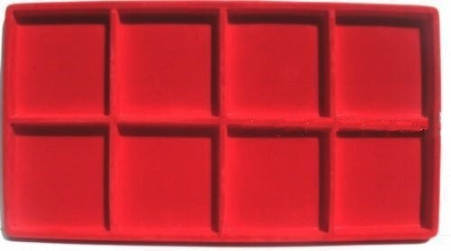 Belt Buckles Black Glass Top Lid Red 8 Space Liner Collectors Hobby Display Case
