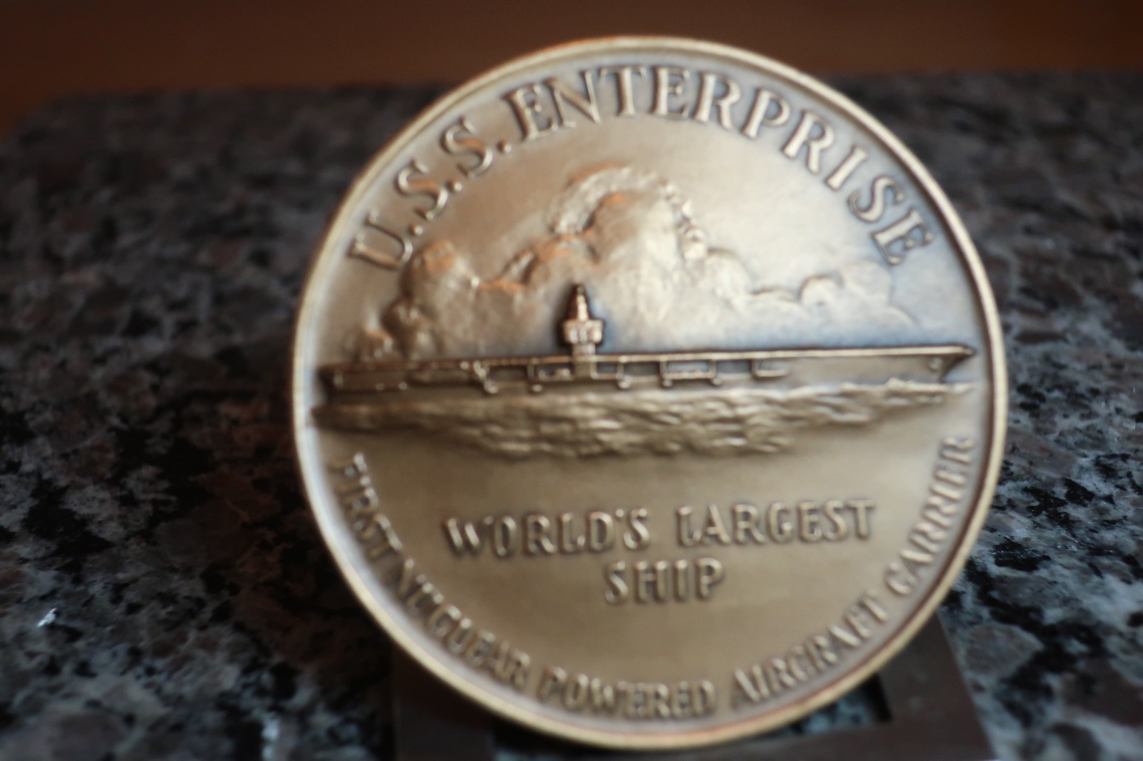 USS Enterprise (CVN-65) Bronze Medal Commemorating 1960 Launch W/box Mint