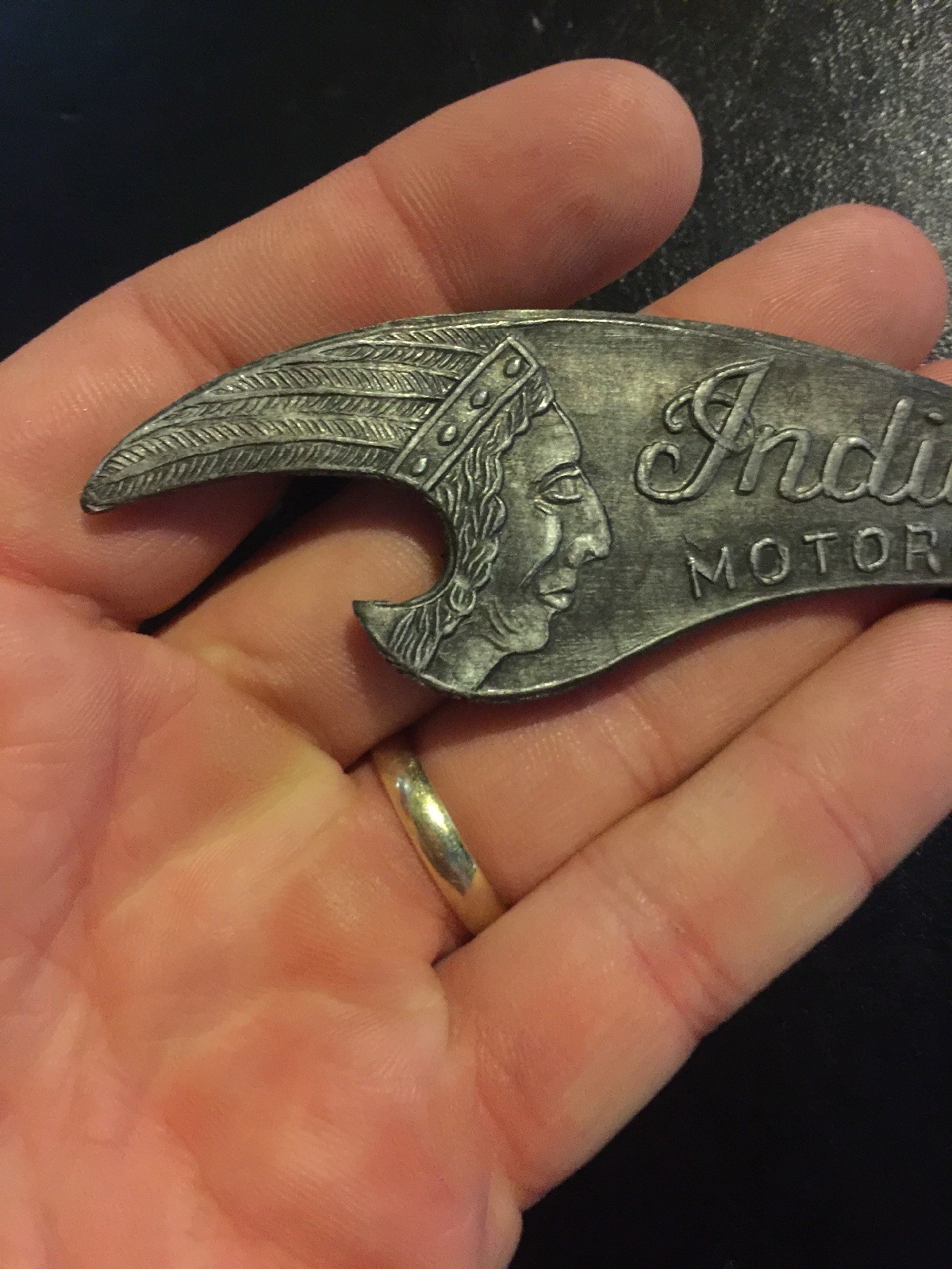 Indian Motorcycles Bottle Opener Solid Aluminum Metal Patina Beer Brewery Soda