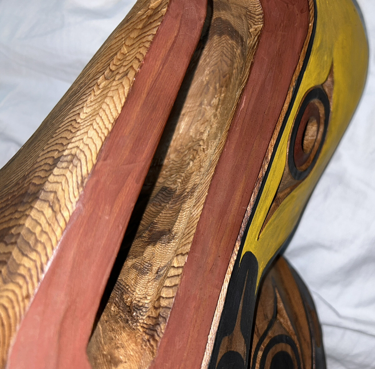 Northwest Coast Vtg Indian First Nation Cedar Headdress Mask Eagle Hand Carved