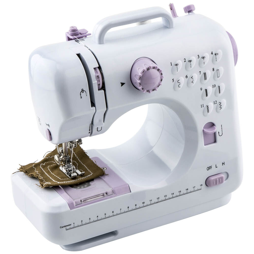 Small Automatic Sewing Machine Electric Crafting Mending w/12 Built-In Stitches