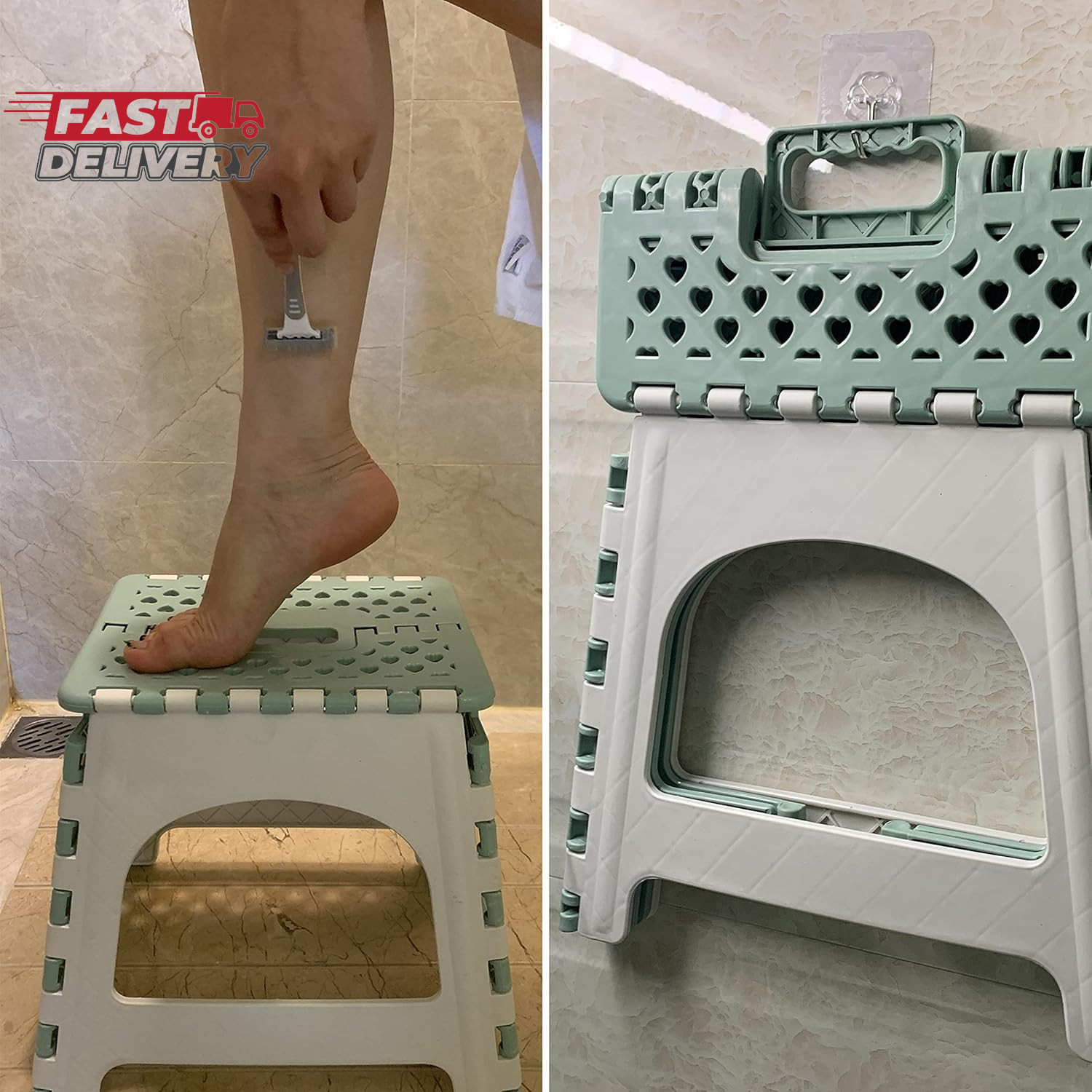 Foldable Shower Stool for Inside Shower, Small Shaving Seat