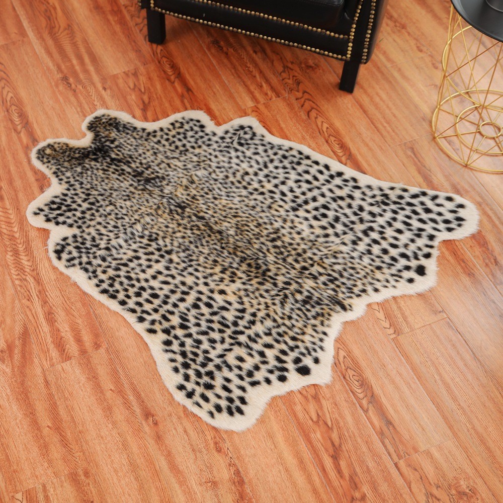 Animal Printed Zebra Leopard Tiger Cow Hide Faux Fur Rug Carpet Blanket Washable