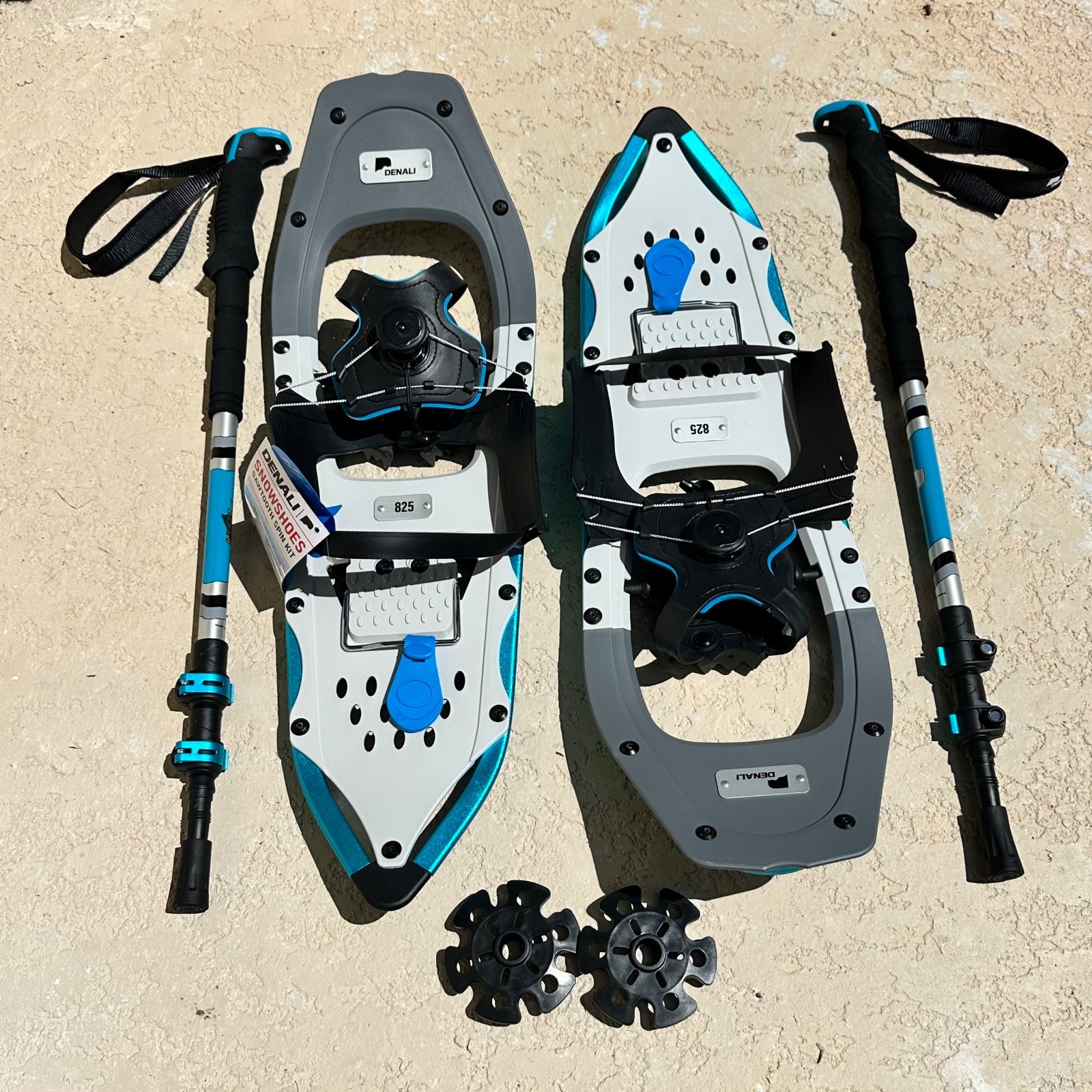 Denali Sawtooth Spin Snowshoes 8x25 | Lightweight Trail Set w/Poles & Bag 200 lb