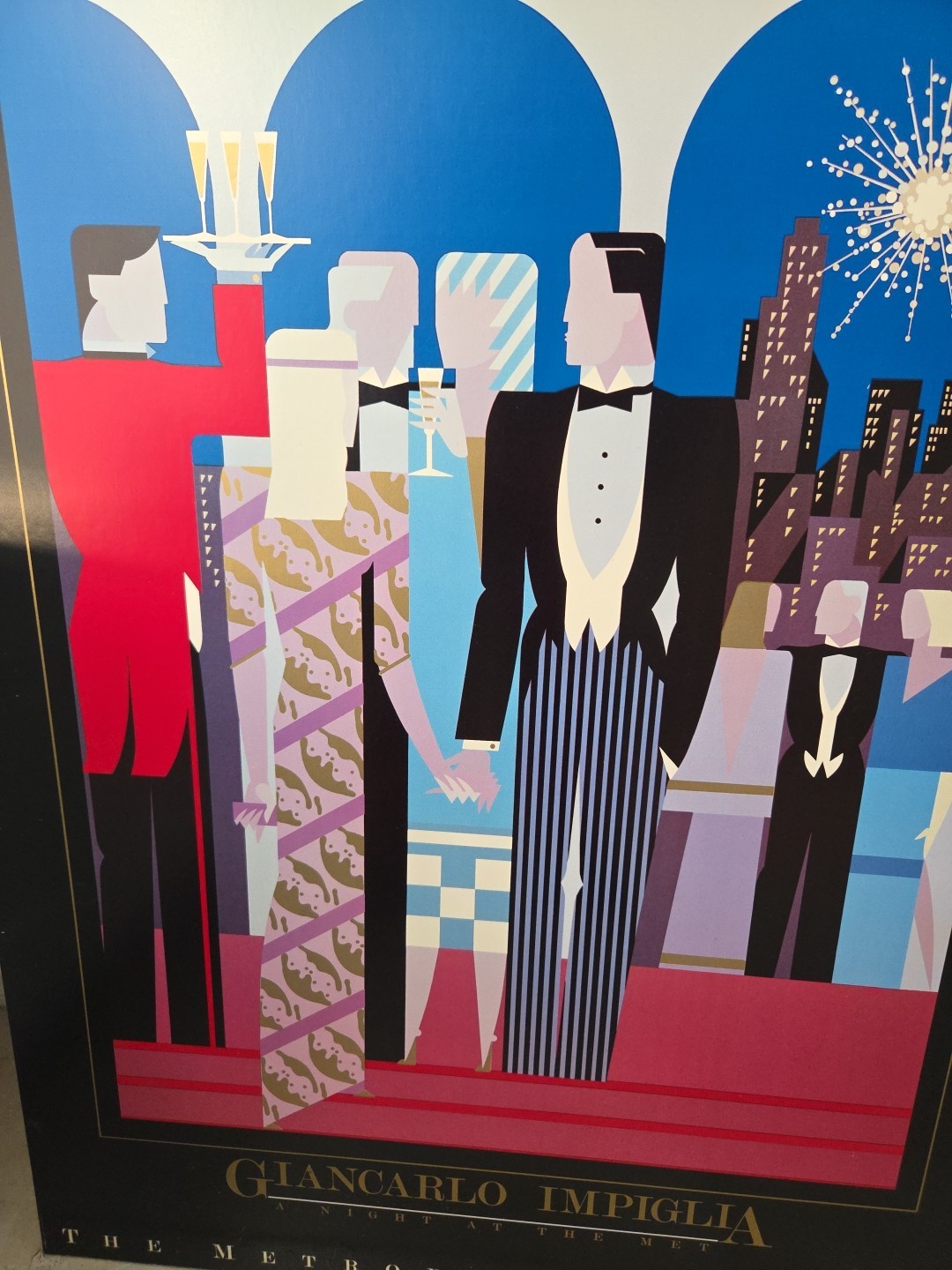 1984 GIANCARLO IMPIGLIA The Met Opera Poster On Board 25" × 30"