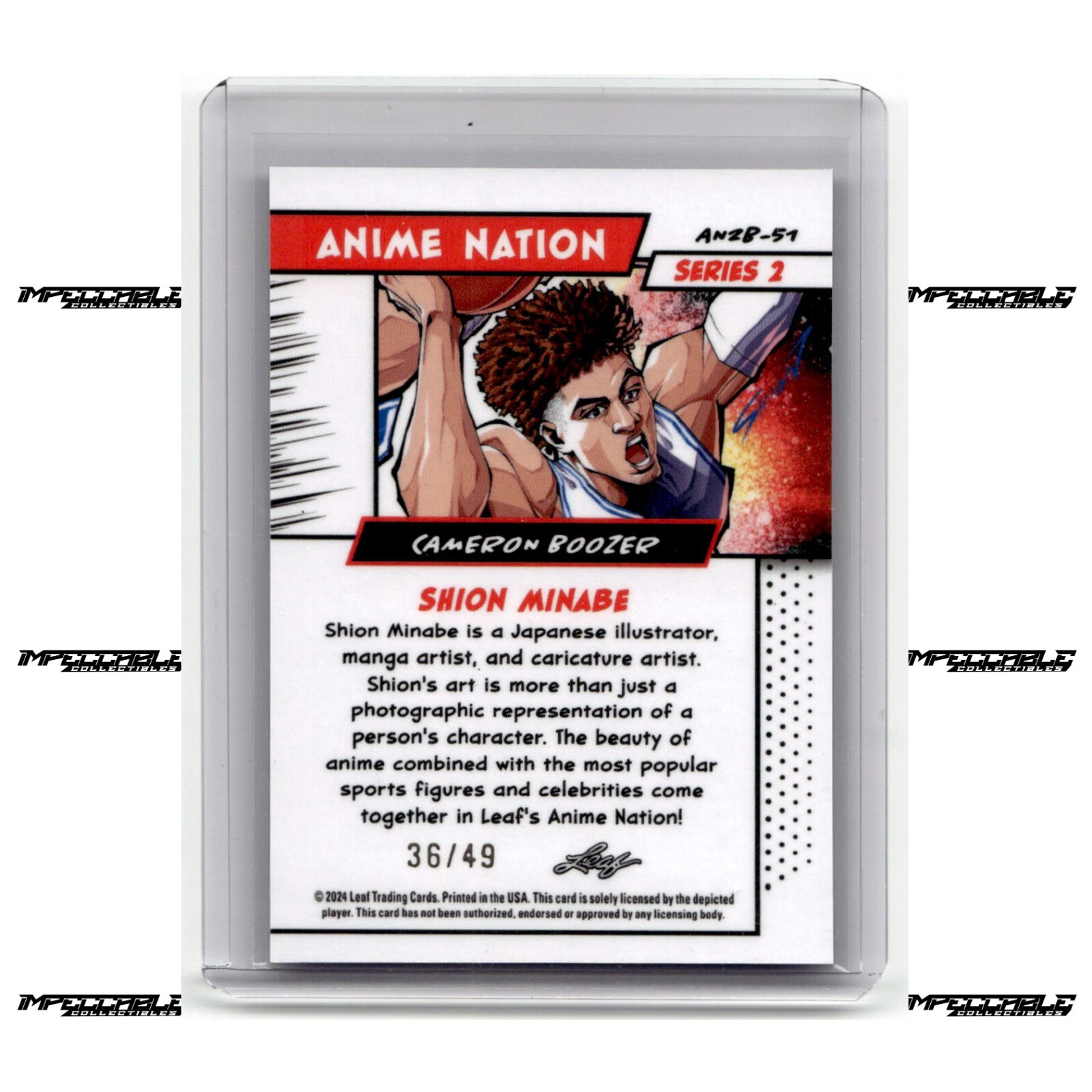 2025 Leaf Anime - Purple #AN2B-50 Cameron Cayden Boozer Twins Rookie SP /49