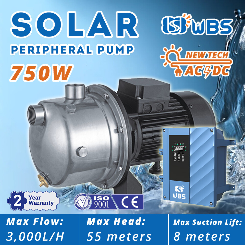 [US Stock] DC/AC Solar Water Pressure Jet Pump 750W BLDC Motor with Controller