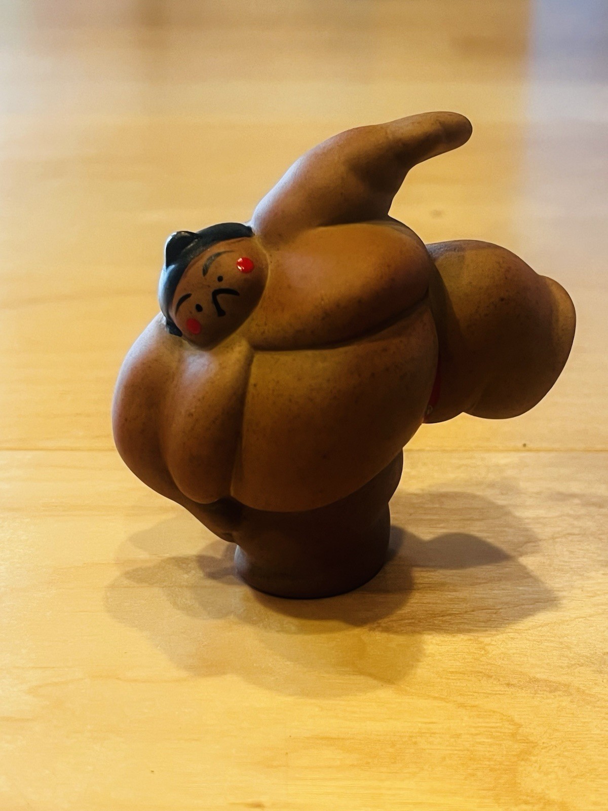 Japanese Sumo Wrestler Figurine Ceramic Shiko Pose Funny Japan Decor BIN A