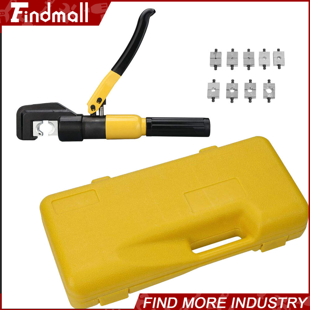 Findmall 10Ton Hydraulic Crimper Crimping Tool Wire Battery Cable Lug Terminal