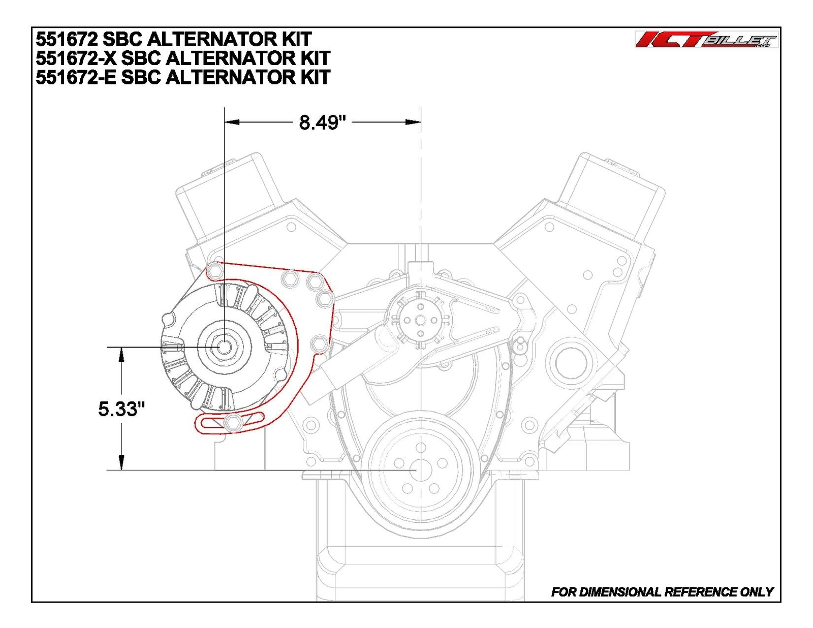 SBC Alternator & Power Steering Pump Accessory Drive Brackets Kit for Electri...