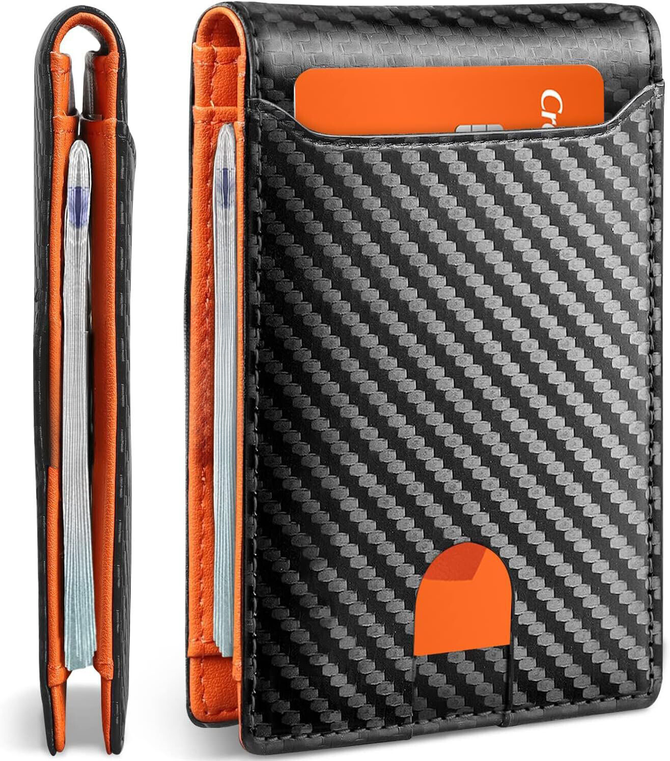 Mens Slim Wallet RFID Blocking Bifold Wallets for Men Minimalist Genuine Leather