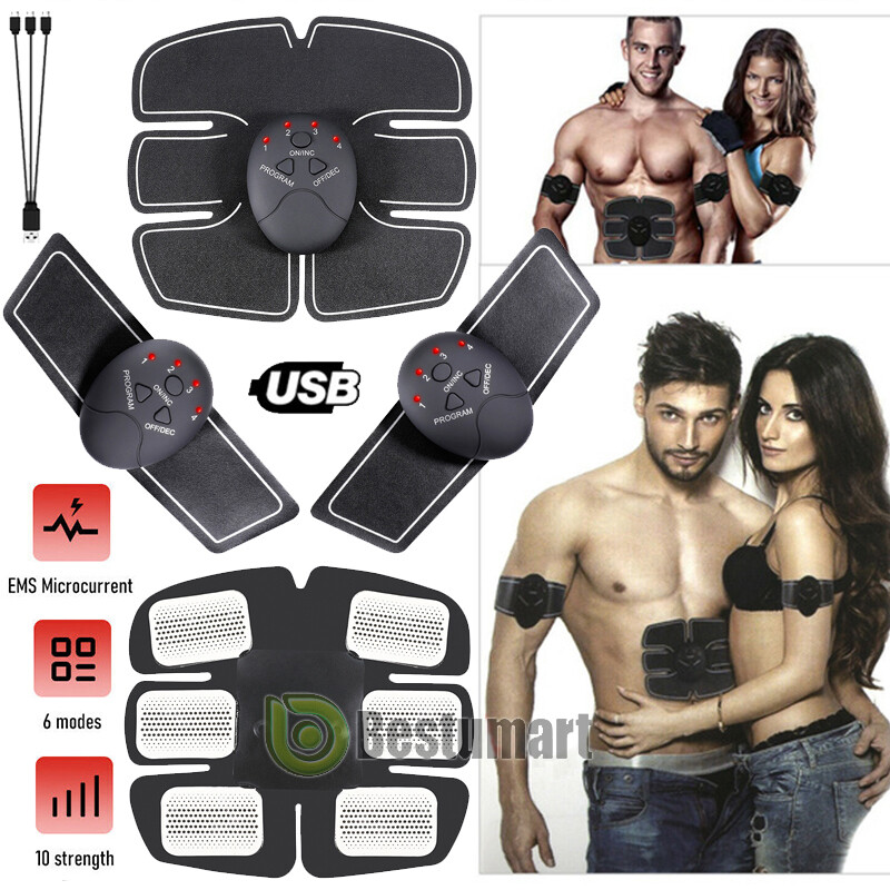 Ultimate EMS AB & Arms Muscle Simulator ABS Training Abdominal Trainer Pad Sets