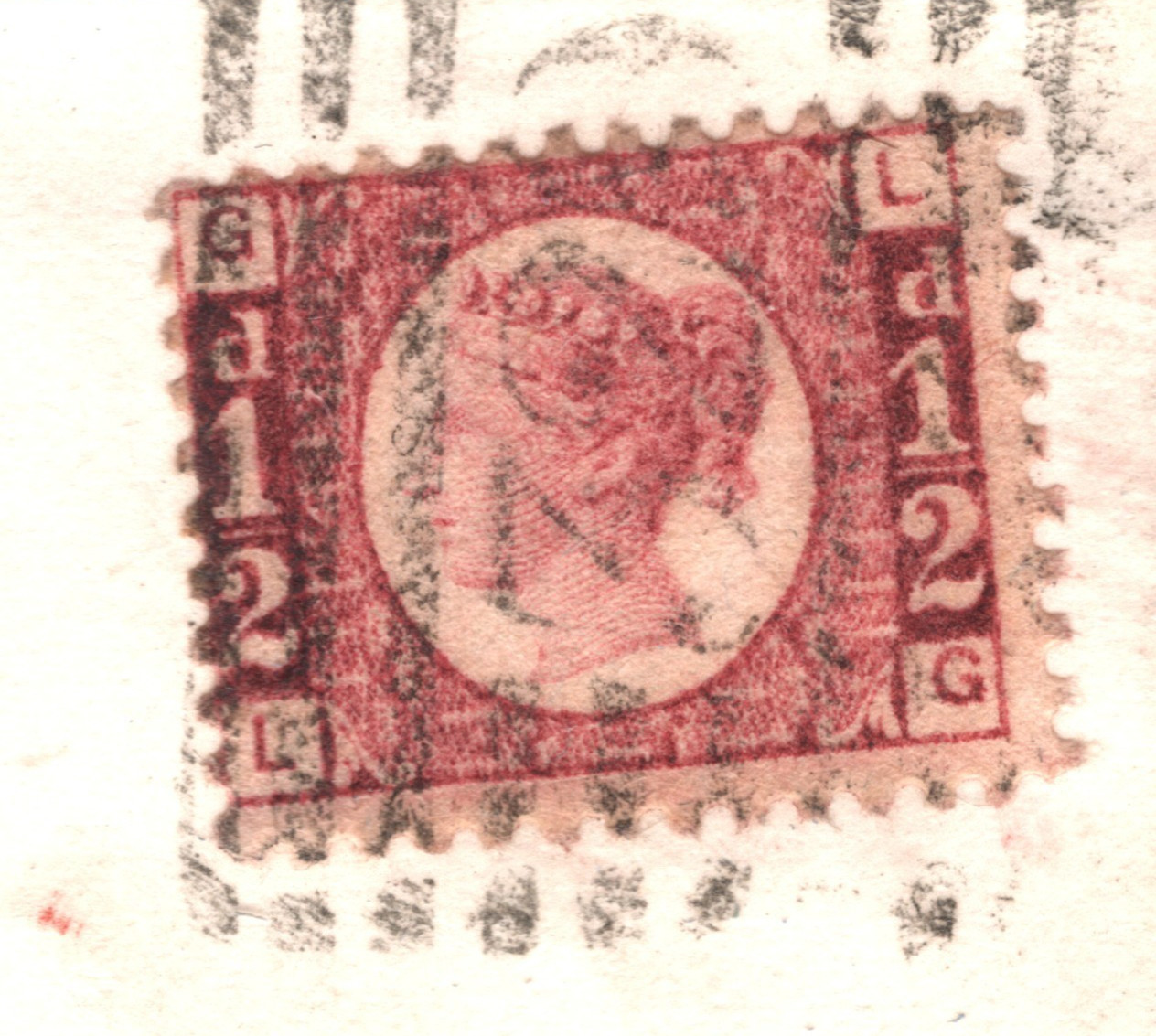 GB QV BANTAM ½d Plate 4 (LG) *TRANENT* Haddington 1872 Edinr Scotland XB52