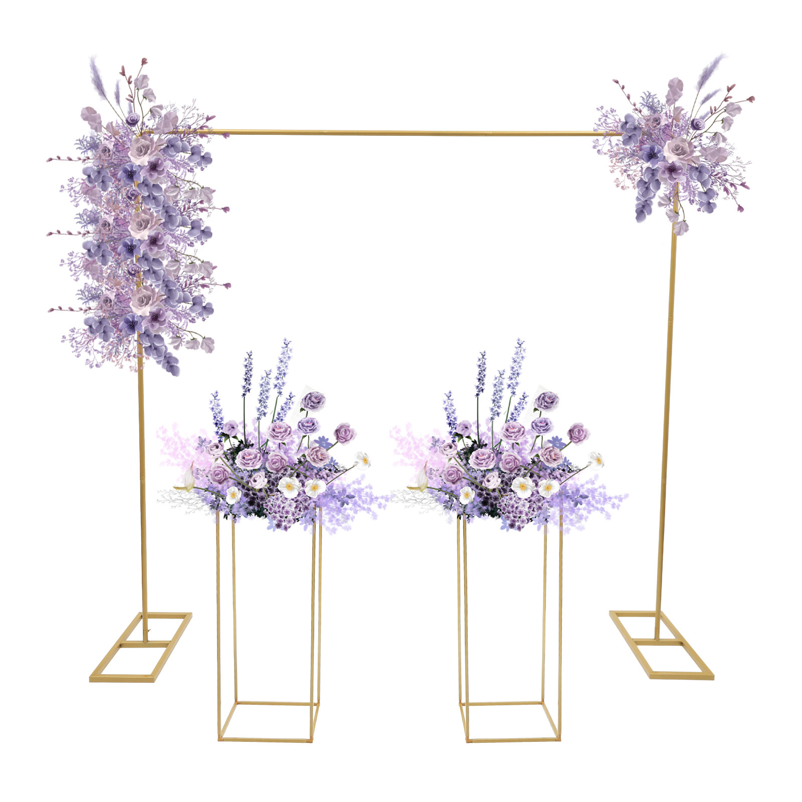 Modern Gold Metal Wedding Backdrop Stand Balloon Stand with Flower Stands