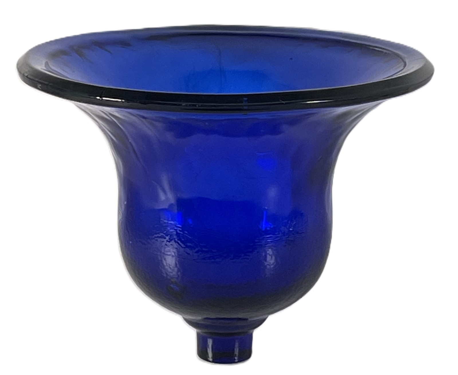 Cobalt Blue Garden Cloche - Glass Bell Jar for Plants / Peg Candle Holder 7.75"d