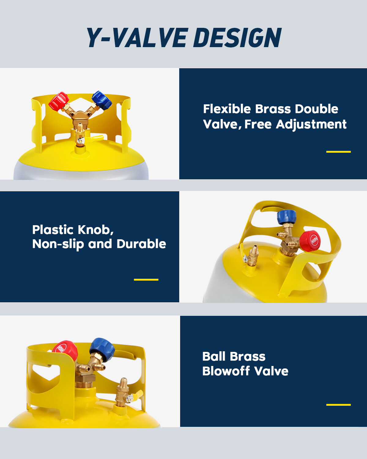 Recovery Tank 30lb for R134, R410, R12, R22 400 PSI 1/4 SAE Y-Shaped Valve