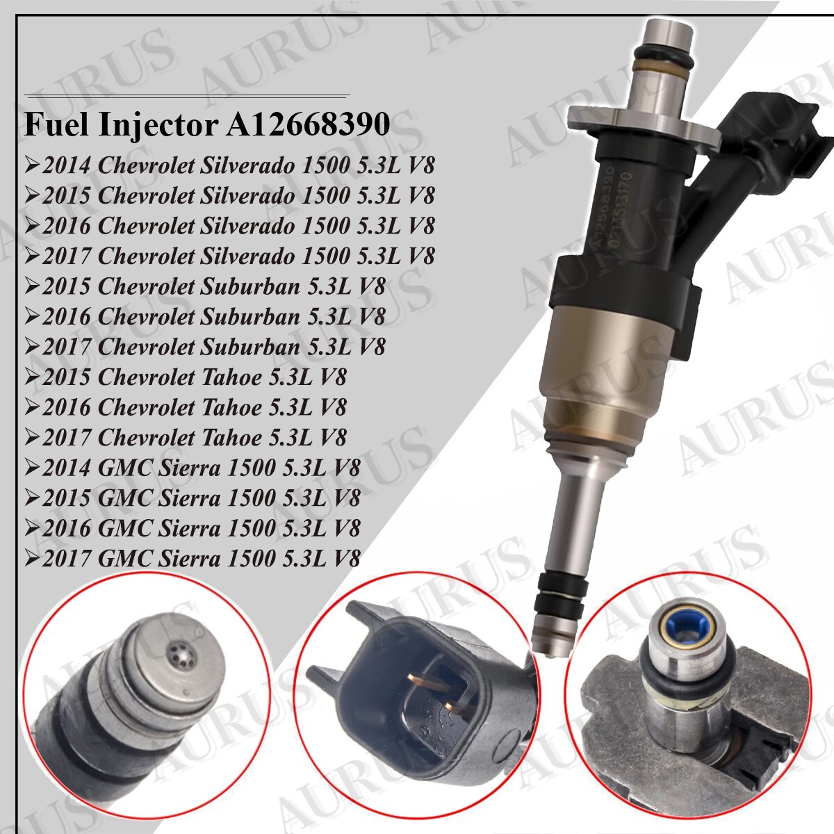 x8 OEM ACDelco Fuel Injectors for 2014-2017 Chevrolet GMC 1500 5.3L A12668390 V8