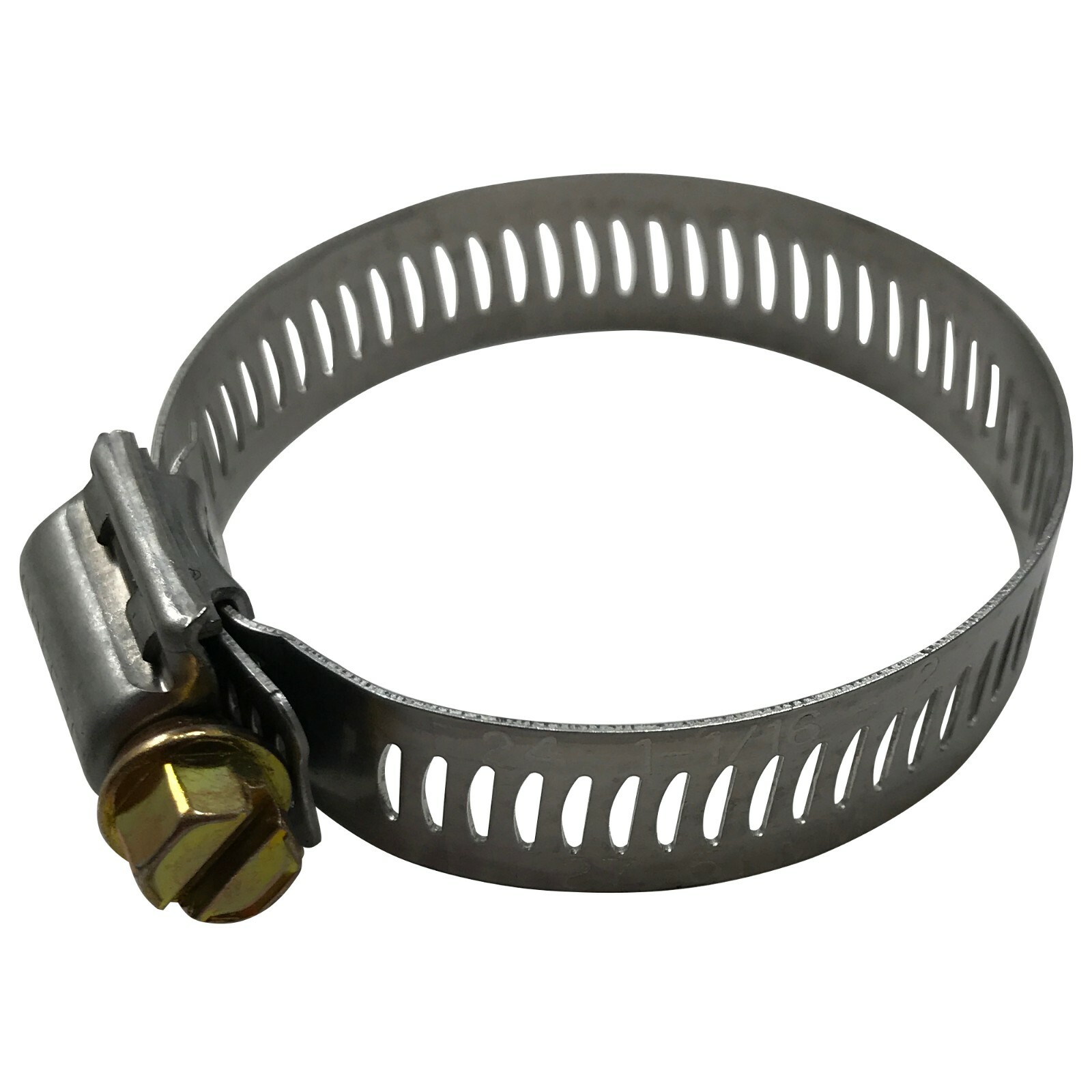 Box of 100 SAE #24 Stainless Steel 1-1/16 to 2 Worm Gear Hose Clamp 1/2 Band USA