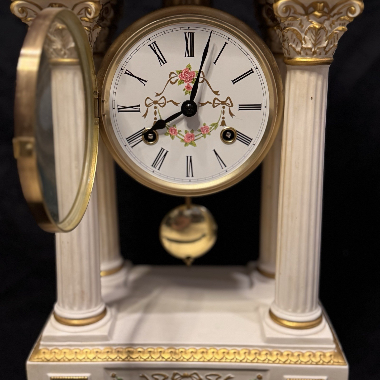 Franklin Mint & Hermle Empress Josephine bisque-porcelain clock