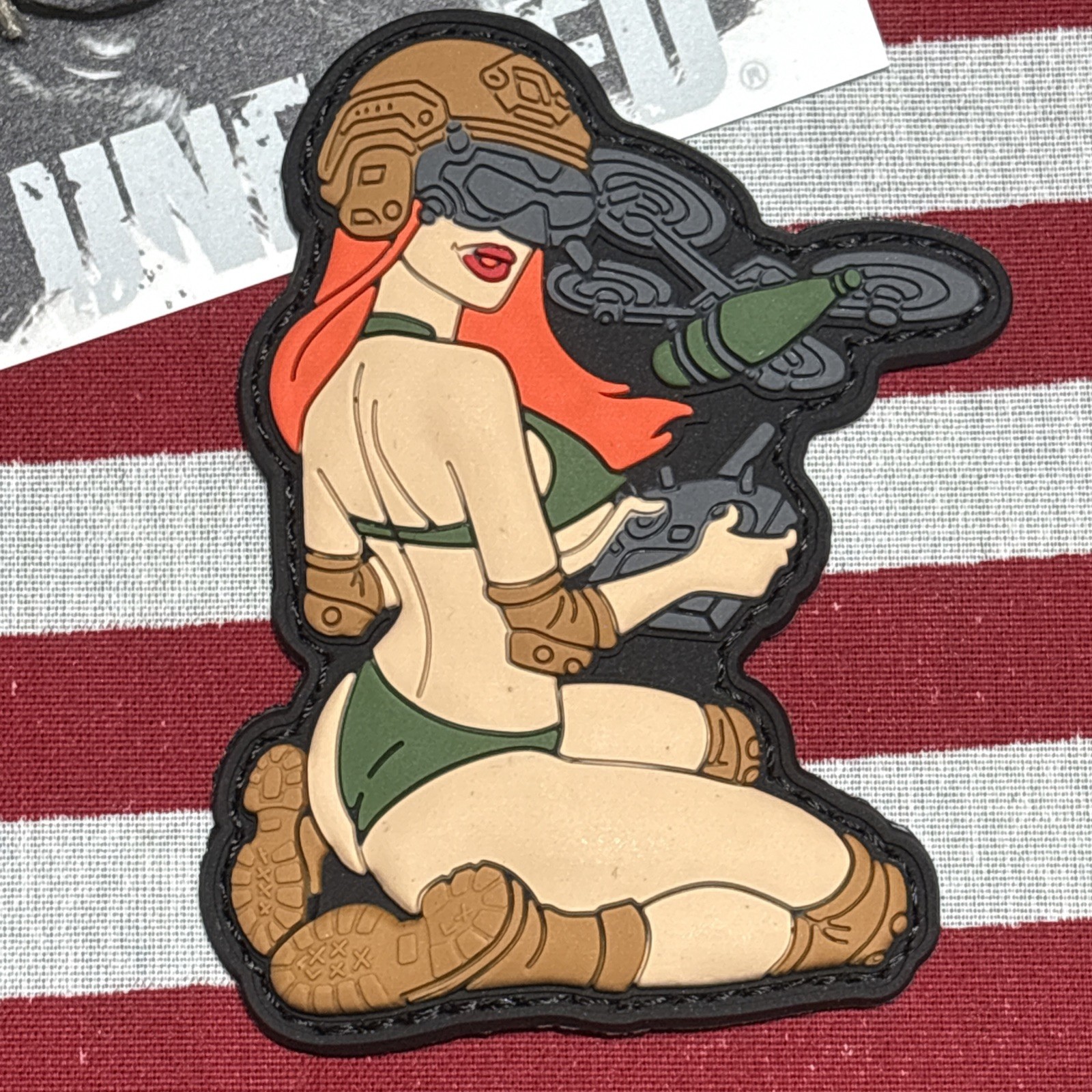 PvC 3D Drone Girl Flyin High Morale Tactical Hook And Loop Patch LG 3.5x2.5”