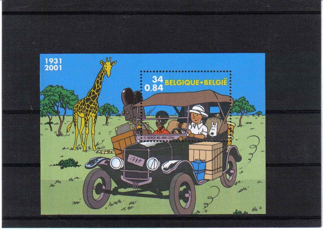 BELGIUM 2001 tintin comics m/s mnh** BLOK 93