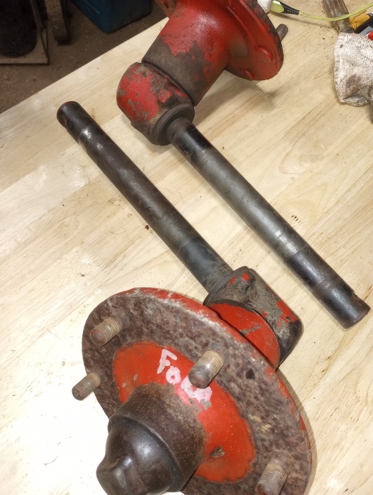 Ford 8n Front Drop Spindles W Hubs Right And Left Pair