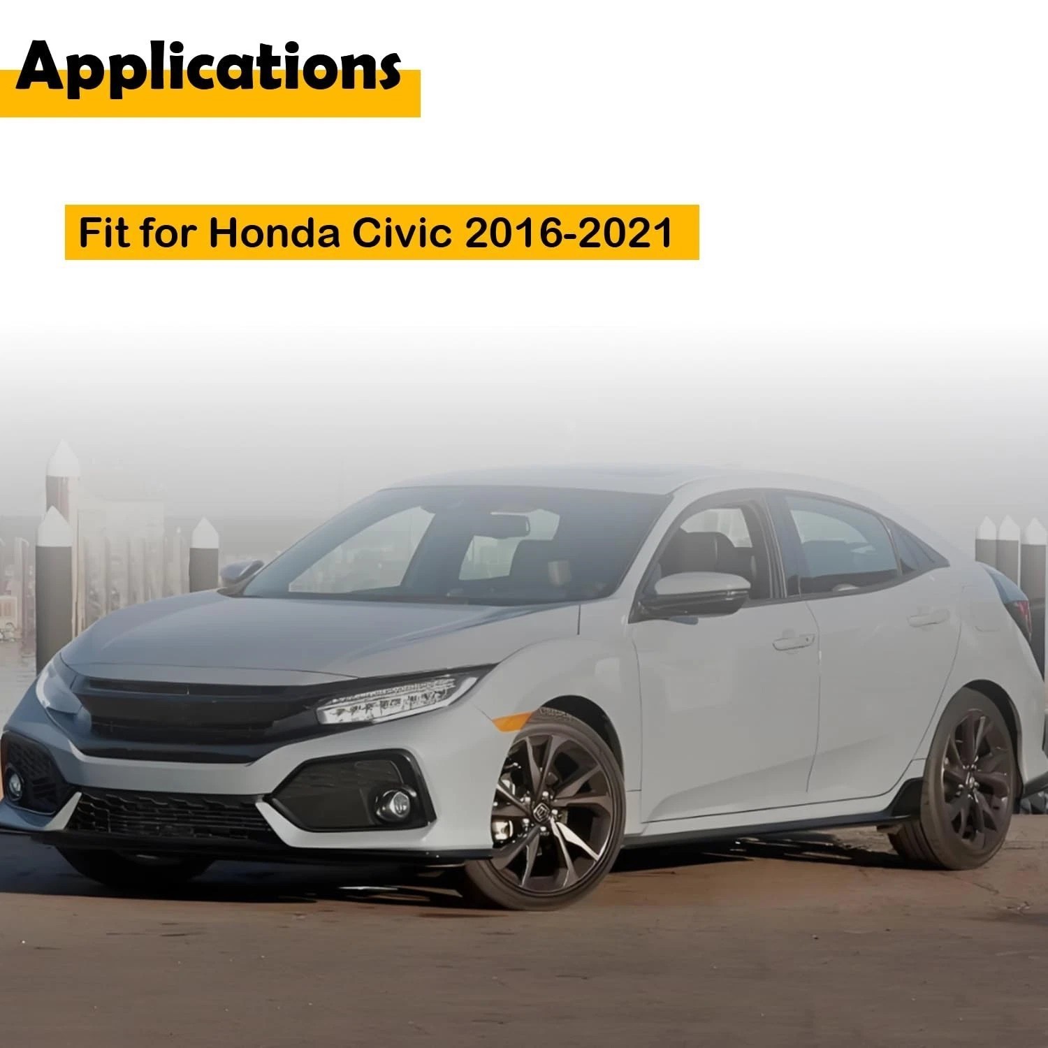 Front Side Marker Lamp Set For 2016-2021 Honda Civic LF & RF Reflector With Bulb