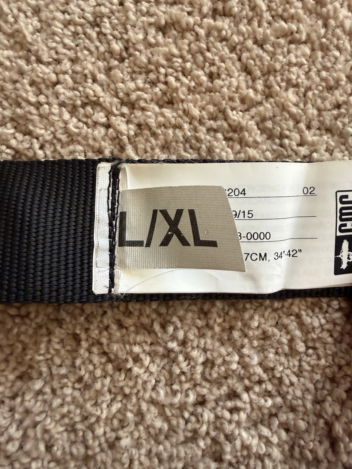 CMC RESCUE ESCAPE BELT LARGE EXTRA LARGE L/XL 203204 34"-42" 86-107 CM