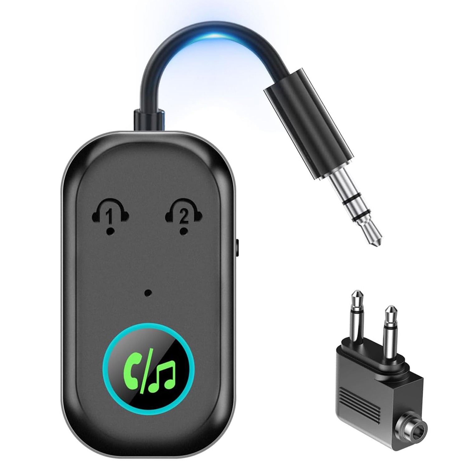 Bluetooth Transmitter Receiver Wireless Adapter 3.5MM Aux Jack, Dual Connection