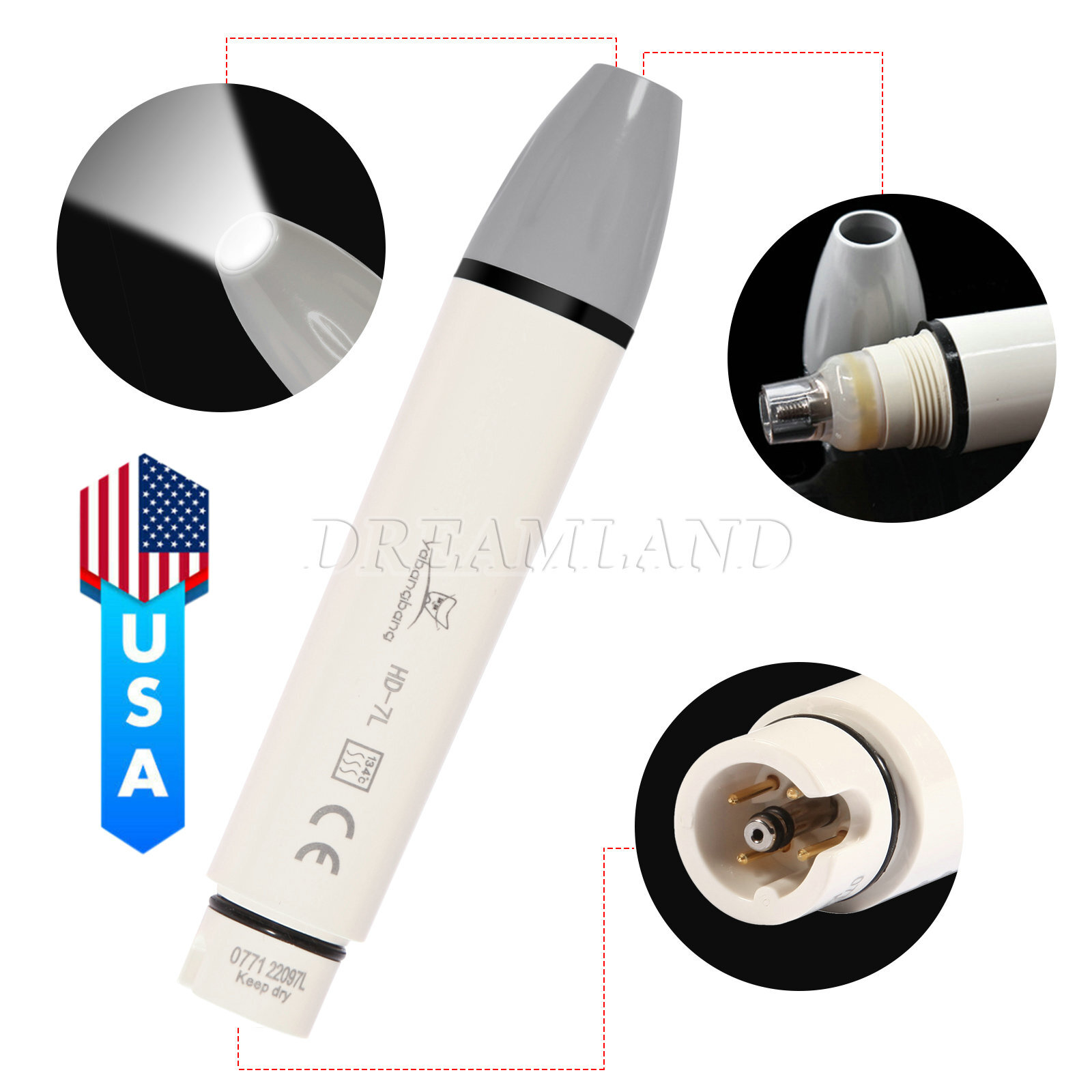 Dental Scaler Handpiece HD-7L for Ultrasonic Scaler DTE D5 D7 LED